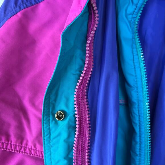Vintage 90s Columbia Powder Keg Ski Jacket 2 in 1 Color Block Granola S Womens - Picture 14 of 14